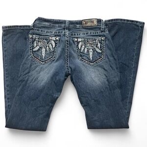 Grace in LA Y2K Women's Blue Bootcut Flare Denim Jeans size 27”